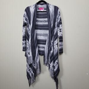 Alley & Gabby By 212ny Womens Black Gray Open Front Cardigan Sweaters Size M
